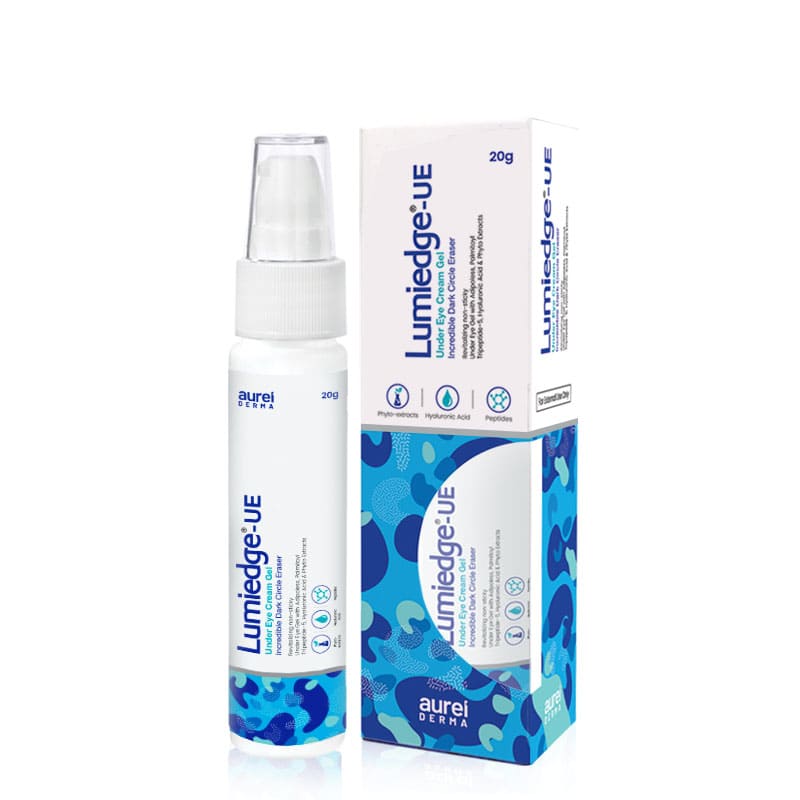 Lumiedge-UE Under Eye Cream Gel - Non-sticky dark circle eraser with Phyto Extracts, Hyaluronic Acid and Peptides to reduce dark circles, wrinkles, fine lines and puffiness