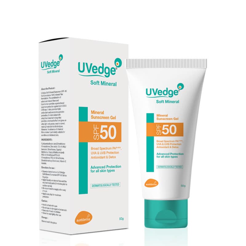 UVedge Soft Mineral SPF-50 Sunscreen Gel - Soft mineral sunscreen gel with high SPF protection